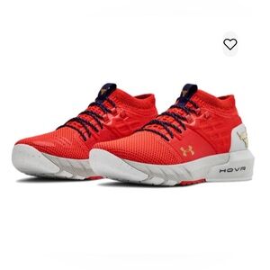 Under Armour Project Rock 2 Blood Orange / Grey Sneakers Size US 6.5 EXCELLENT!